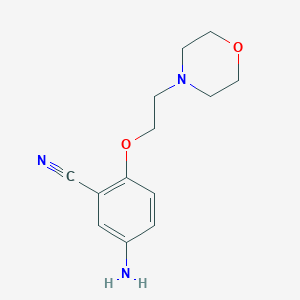 molecular formula C13H17N3O2 B8369644 5-Amino-2-(2-morpholinoethoxy)benzonitrile 