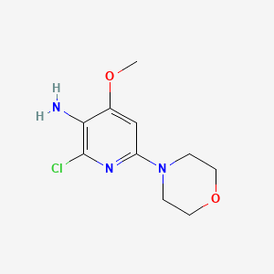 molecular formula C10H14ClN3O2 B8369660 2-Chloro-4-methoxy-6-morpholin-4-ylpyridin-3-ylamine 