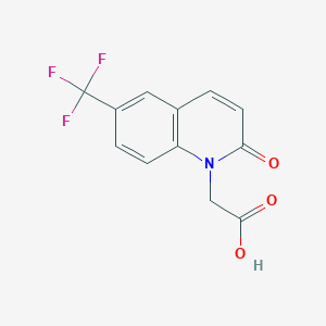 molecular formula C12H8F3NO3 B8369664 2-(2-oxo-6-(trifluoromethyl)quinolin-1(2H)-yl)acetic acid 