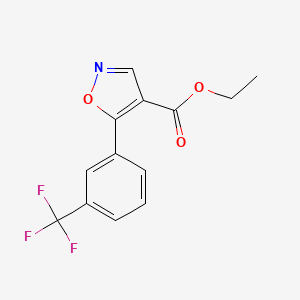 molecular formula C13H10F3NO3 B8369701 Ethyl 5-(3-(trifluoromethyl)phenyl)isoxazole-4-carboxylate 