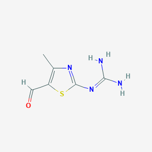 molecular formula C6H8N4OS B8369725 5-Formyl-2-guanidino-4-methylthiazole CAS No. 289469-55-2