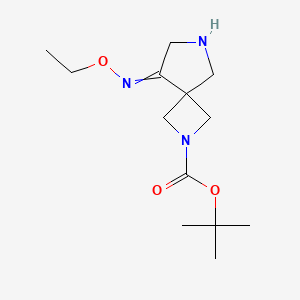 molecular formula C13H23N3O3 B8369747 2,6-Diazaspiro[3.4]octane-2-carboxylic acid, 8-(ethoxyimino)-, 1,1-dimethylethyl ester 