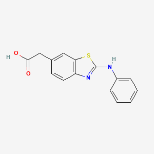 molecular formula C15H12N2O2S B8369764 2-Anilino-6-carboxymethylbenzothiazole 