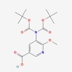 molecular formula C17H24N2O7 B8369817 5-[Bis(tert-butoxycarbonyl)amino]-6-methoxynicotinic acid 