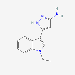 molecular formula C13H14N4 B8369824 5-(1-Ethyl-1H-indol-3-yl)-2H-pyrazol-3-ylamine 