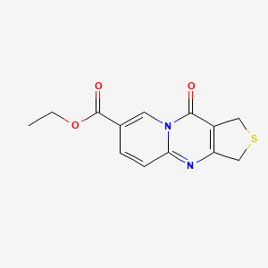 molecular formula C13H12N2O3S B8369874 ethyl 10-oxo-3,10-dihydro-1H-pyrido[1,2-a]thieno[3,4-d]pyrimidine-7-carboxylate 