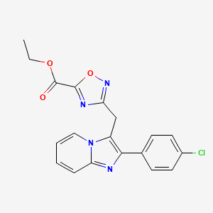 Ethyl 3-((2-(4-chlorophenyl)imidazo[1,2-a]pyridin-3-yl)methyl)-1,2,4-oxadiazole-5-carboxylate