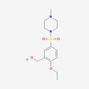 molecular formula C14H22N2O4S B8369922 1-(4-Ethoxy-3-hydroxymethylphenylsulfonyl)-4-methylpiperazine 