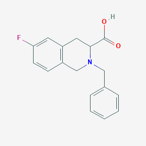 molecular formula C17H16FNO2 B8369932 2-Benzyl-6-fluoro-1,2,3,4-tetrahydroisoquinoline-3-carboxylic acid 