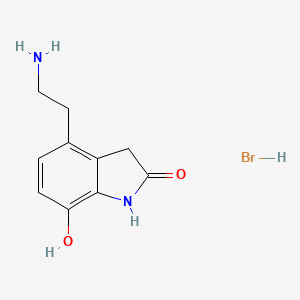 molecular formula C10H13BrN2O2 B8370029 4-(2-Aminoethyl)-7-hydroxyindolin-2-one hydrobromide 