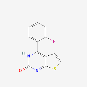 molecular formula C12H7FN2OS B8370145 4-(o-Fluorophenyl)-1,2-dihydrothieno[2,3-d]pyrimidin-2-one 