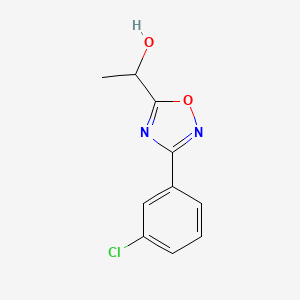 molecular formula C10H9ClN2O2 B8370184 1-[3-(3-Chlorophenyl)-1,2,4-oxadiazol-5-yl]ethanol CAS No. 925940-97-2