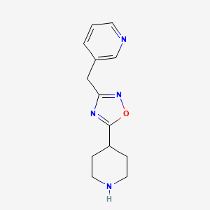 molecular formula C13H16N4O B8370190 3-[(5-Piperidin-4-yl-1,2,4-oxadiazol-3-yl)methyl]pyridine 