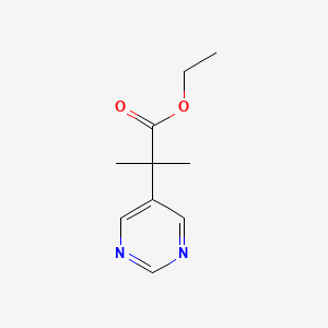 molecular formula C10H14N2O2 B8370216 Ethyl 2-methyl-2-(5-pyrimidinyl)propionate 