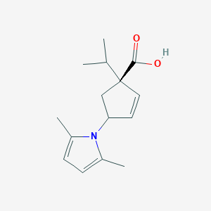 molecular formula C15H21NO2 B8370230 (1S)-4-(2,5-dimethyl-1H-pyrrol-1-yl)-1-isopropylcyclopent-2-ene-1-carboxylic acid 