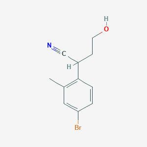 molecular formula C11H12BrNO B8370301 2-(4-Bromo-2-methyl-phenyl)-4-hydroxy-butyronitrile 