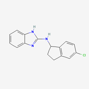 molecular formula C16H14ClN3 B8370312 n-(Benzimidazol-2-yl)-5-chloro-1-indanylamine 