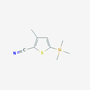 molecular formula C9H13NSSi B8370325 2-Cyano-3-methyl-5-trimethylsilylthiophene 