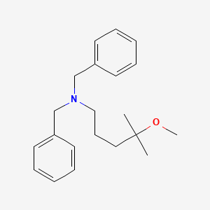 molecular formula C21H29NO B8370371 N,N-dibenzyl-4-methoxy-4-methylpentan-1-amine 