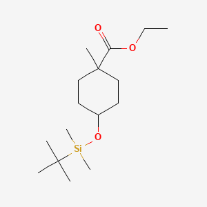 molecular formula C16H32O3Si B8370390 Ethyl 4-(tert-butyldimethylsilyloxy)-1-methylcyclohexanecarboxylate 