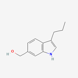 molecular formula C12H15NO B8370429 6-Hydroxymethyl-3-propylindole 