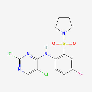 2,5-dichloro-N-(4-fluoro-2-(pyrrolidin-1-ylsulfonyl)phenyl)pyrimidin-4-amine