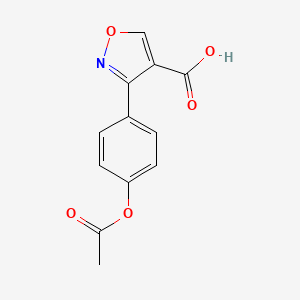 molecular formula C12H9NO5 B8370469 3-(4-Acetoxyphenyl)isoxazole-4-carboxylic acid 