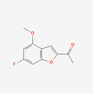 molecular formula C11H9FO3 B8370473 1-(6-Fluoro-4-methoxybenzofuran-2-yl)ethanone 
