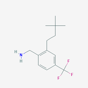 molecular formula C14H20F3N B8370493 (2-(3,3-Dimethylbutyl)-4-(trifluoromethyl)phenyl)methanamine 