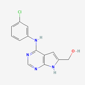 molecular formula C13H11ClN4O B8370508 4-(3-chloroanilino)-6-hydroxymethyl-7H-pyrrolo[2,3-d]pyrimidine 