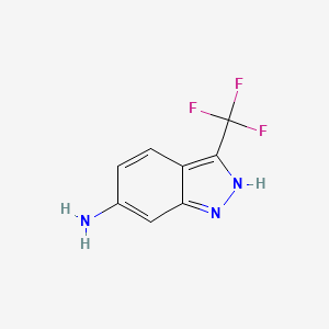 molecular formula C8H6F3N3 B8370523 3-(trifluoromethyl)-1H-indazole-6-amine 
