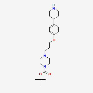 molecular formula C23H37N3O3 B8370541 Tert-butyl 4-[3-[4-(piperidin-4-yl)phenoxy]propyl]piperazine-1-carboxylate 