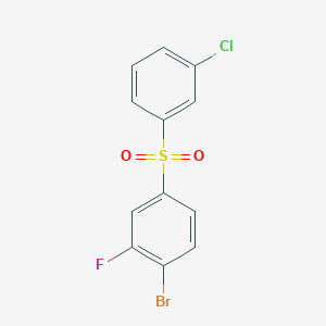molecular formula C12H7BrClFO2S B8370589 1-Bromo-4-[(3-chlorophenyl)sulfonyl]-2-fluorobenzene 