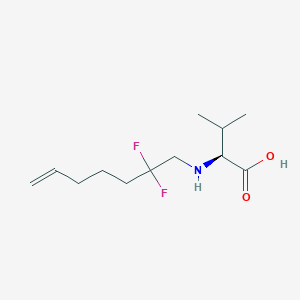 molecular formula C12H21F2NO2 B8370592 N-(2,2-difluorohept-6-en-1-yl)-L-valine 