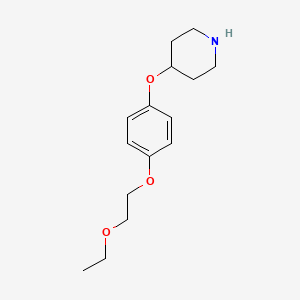 molecular formula C15H23NO3 B8370605 4-(4-(2-Ethoxyethoxy)phenoxy)piperidine 