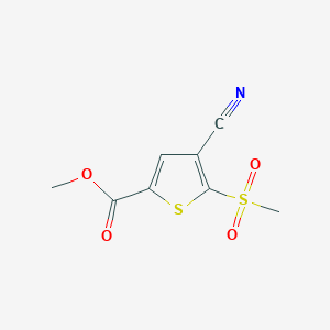 molecular formula C8H7NO4S2 B8370642 Methyl 4-cyano-5-(methylsulfonyl)thiophene-2-carboxylate 