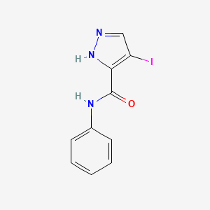 molecular formula C10H8IN3O B8370652 1h-Pyrazole-3-carboxamide,4-iodo-n-phenyl- 