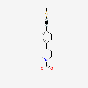 molecular formula C21H31NO2Si B8370665 Tert-butyl 4-(4-((trimethylsilyl)ethynyl)phenyl)piperidine-1-carboxylate 
