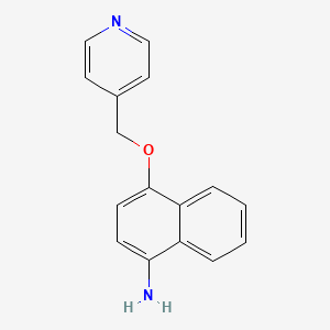 molecular formula C16H14N2O B8370690 4-(4-Pyridinylmethoxy)-1-naphthalenamine 