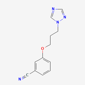 molecular formula C12H12N4O B8370745 3-[3-(1H-1,2,4-triazol-1-yl)propoxy]benzonitrile 