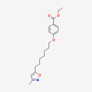 Benzoic acid, 4-((7-(3-methyl-5-isoxazolyl)heptyl)oxy)-, ethyl ester