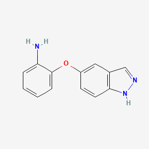 molecular formula C13H11N3O B8370862 2-(1H-indazol-5-yloxy)aniline 