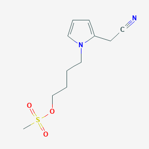 molecular formula C11H16N2O3S B8370951 1-(4-Methansulfonyloxybutyl)pyrrol-2-acetonitrile 