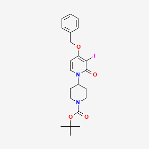molecular formula C22H27IN2O4 B8370996 tert-Butyl 4-(4-(benzyloxy)-3-iodo-2-oxopyridin-1(2H)-yl)piperidine-1-carboxylate 