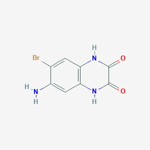 molecular formula C8H6BrN3O2 B8371019 6-Amino-7-bromo-1,4-dihydro-2,3-quinoxalinedione 