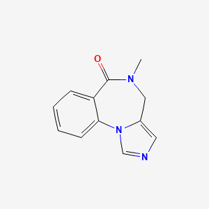 molecular formula C12H11N3O B8371055 4,5-dihydro-5-methyl-6H-imidazo[1,5-a][1,4]benzodiazepin-6-one CAS No. 84378-53-0