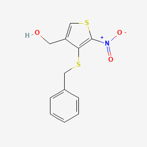 molecular formula C12H11NO3S2 B8371065 (4-Benzylsulfanyl-5-nitro-thiophen-3-yl)-methanol 