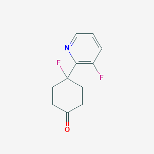 molecular formula C11H11F2NO B8371087 4-Fluoro-4-(3-fluoropyridin-2-yl)cyclohexanone 