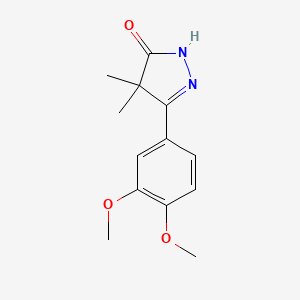 molecular formula C13H16N2O3 B8371176 3-(3,4-dimethoxyphenyl)-4,4-dimethyl-1H-pyrazol-5(4H)-one 