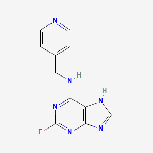 molecular formula C11H9FN6 B8371194 (2-Fluoro-9H-purin-6-yl)-pyridin-4-ylmethylamine 